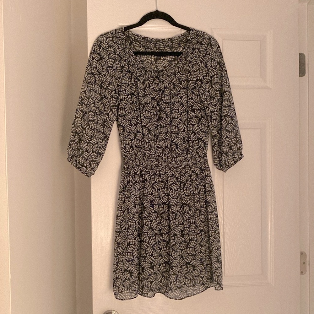 Gap Navy and White Patterned Dress